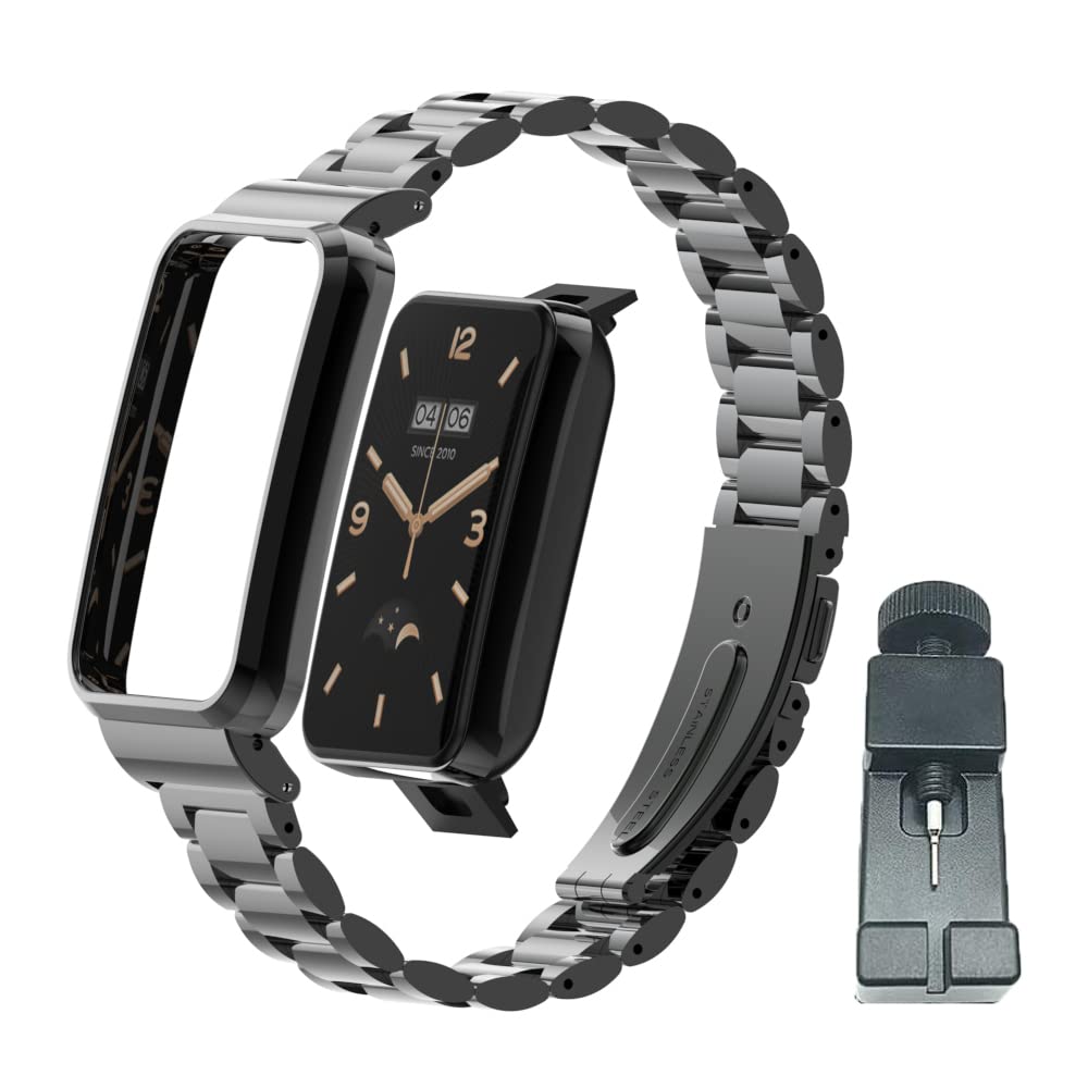 Compatible for Xiaomi Mi Band 7 Pro Strap,Mi Band 7 Pro Stainless Steel Metal Replacement Band Straps Watchband Accessories for Miband 7 Pro Smart Bracelet