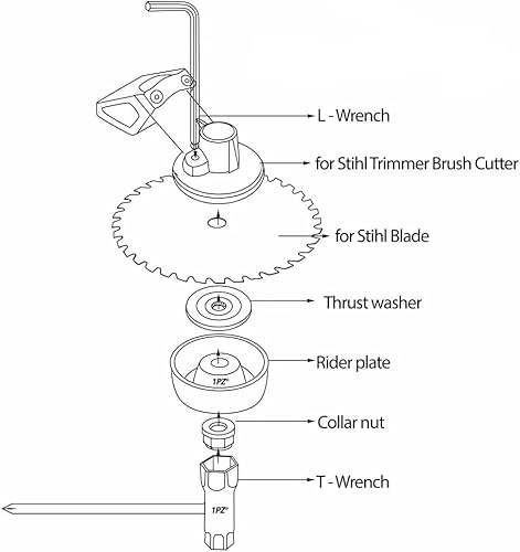 Miniatura 6 de Latuwa Kit de adaptador de cabeza de engranaje de cabeza de alambre de acero trenzado de 6 pulgadas para Stihl FR130 FR220 FR450 FR85 FS100 FS110