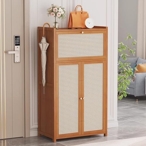 Meuble à chaussures en rotin idéal pour une entrée accueillante