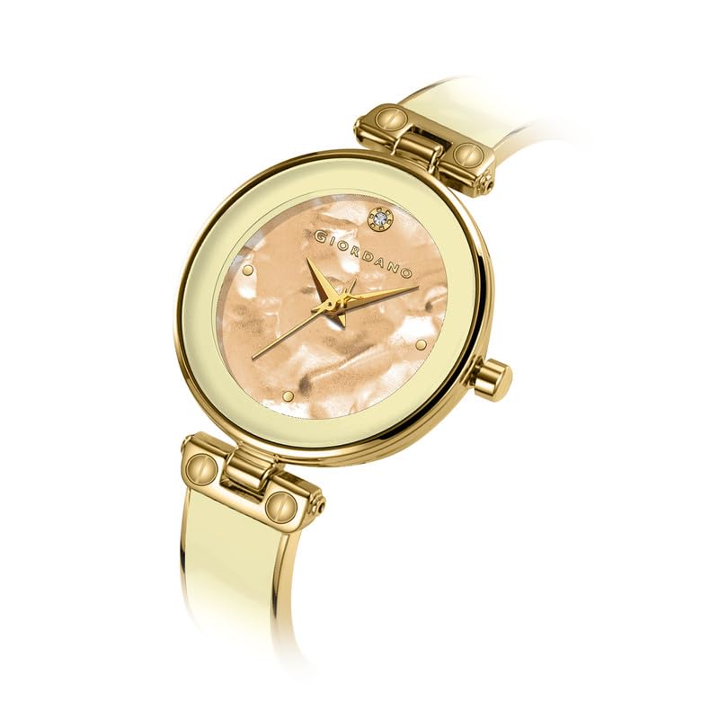 Image of Giordano Designer Analog Watch for Women - Glossy Round Dial & Bracelet Style Stainless Steel Strap