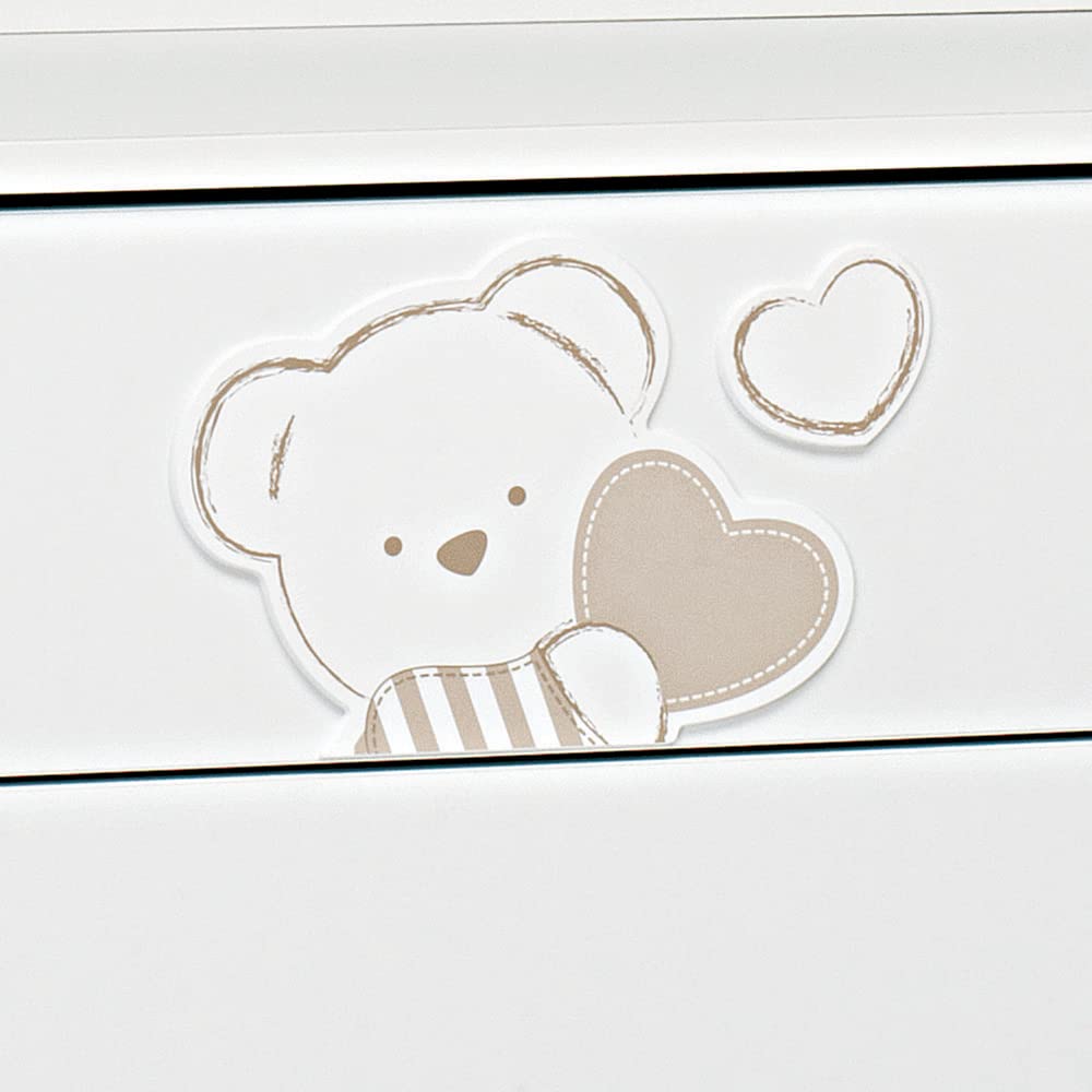 Foppapedretti Dolcecuore Cassettiera, ‎91 x 50 x 100 cm, 48 Kg, Bianco/Beige