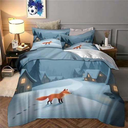 Housse de couette loup fermeture éclair parure de lit résistante