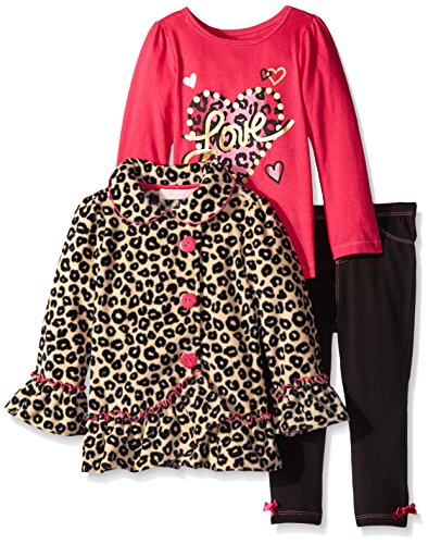 Kids Headquarters Girls' Animal Printe Jacket with Tee and Pants Set