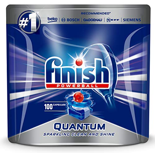 Spülmaschinentabs Finish Quantum 100 Stück - Powerball - Kraftvolle Reinigung, Fettlösekraft und Glanz - Finish Tabs 100 Stück