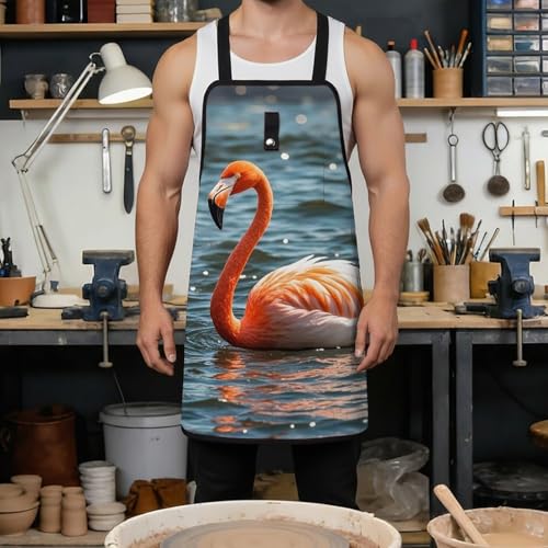 Delantal de trabajo Flamingo con bolsillos y ajuste rápido miniatura 4