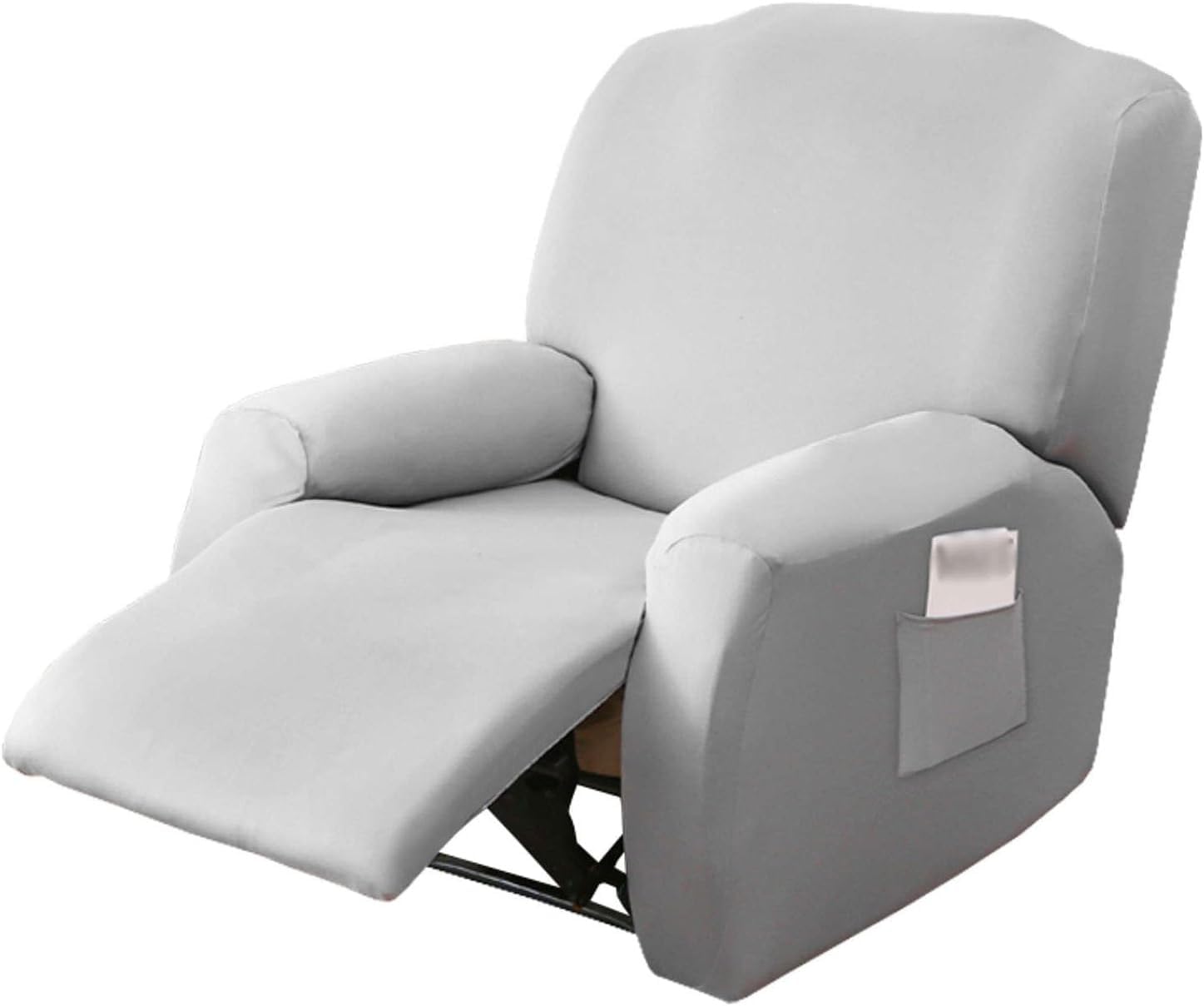 Chingcoo Sesselbezug 4-tlg Dunkelgrau - Stretch Überzug Für Relaxsessel & Fernsehsessel