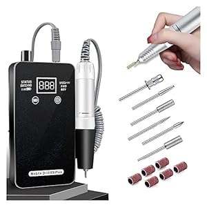 Nail Grinding Machine Portable 30000RPM Rechargeable Nail Drill Machine, Nail Sander Set, High Speed Electric Manicure Drill for Sculpting Salon Tools for DIY Home or Salon Mani-Pedis