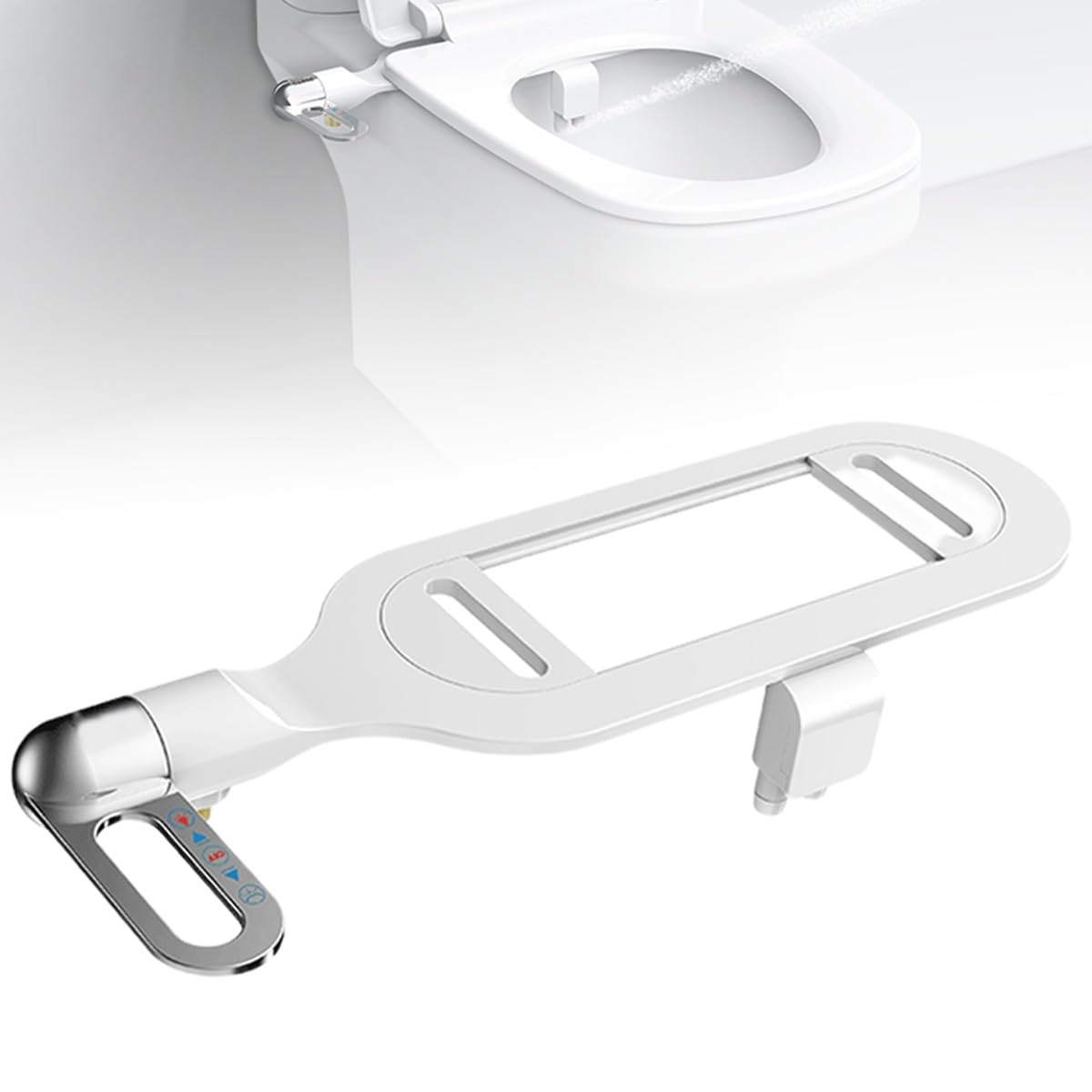 Bidet per WC Universale Non Elettrico, Doppia Bocchetta a Scomparsa Pulizia Anteriore e Posteriore, Pressione d'Acqua Regolabile(Color:Rose Gold