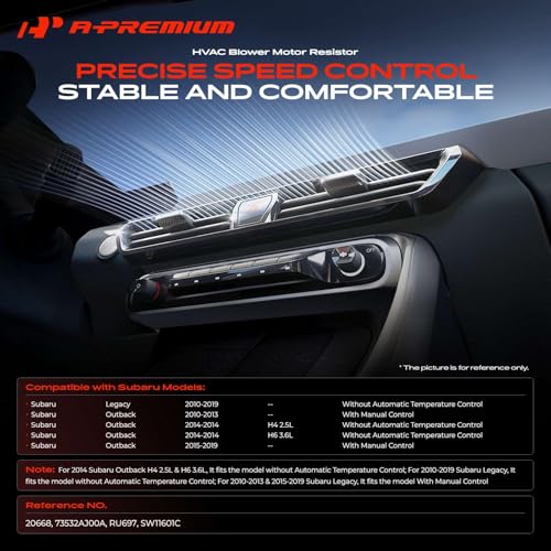 Image of A-Premium Front HVAC Blower Motor Resistor Compatible with Subaru Models | for Outback /Legacy 2010-2019