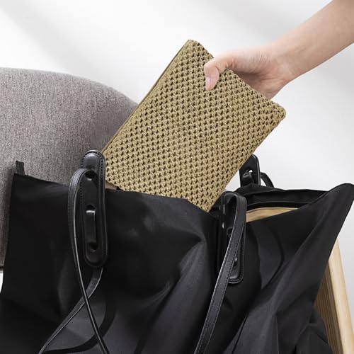 Image of Straw Clutch Purses for Women, Bohemian Straw Handbag Small Summer Beach Bag Wristlet Wallet with Zip