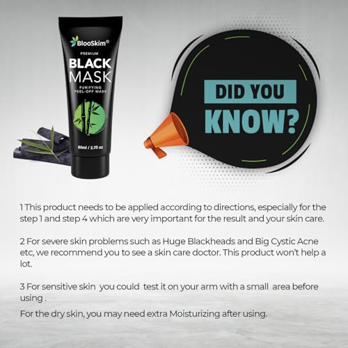 Blackhead Remover Mask, Charcoal Peel Off Face Mask, Blackhead Remover, Pore Cleaner for Men & Women, 2.7 fl oz