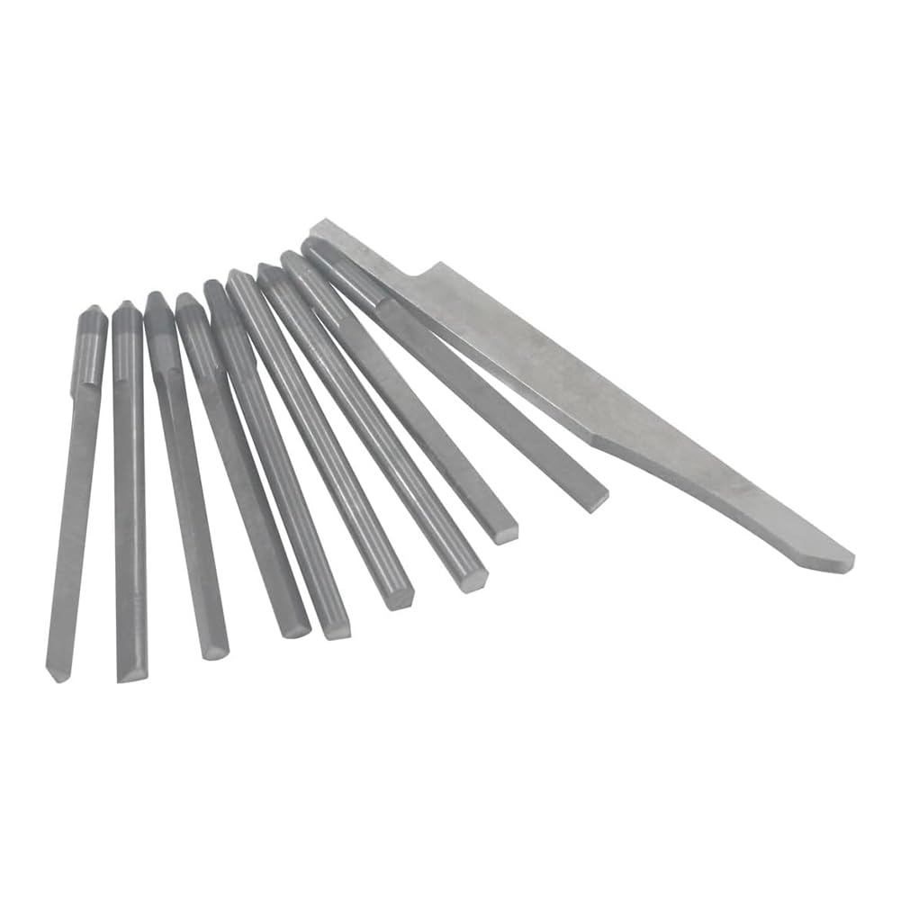Yarryuter Steel Carving Graver Knife 10 Pcs Jewelry Engraver Tools Engraving Cutting Bits For Pneumatic Impact