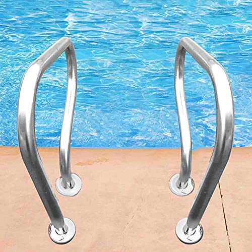 Piscine en acier inoxydable avec ce pack de 2 handrails de 250 lbs - 6