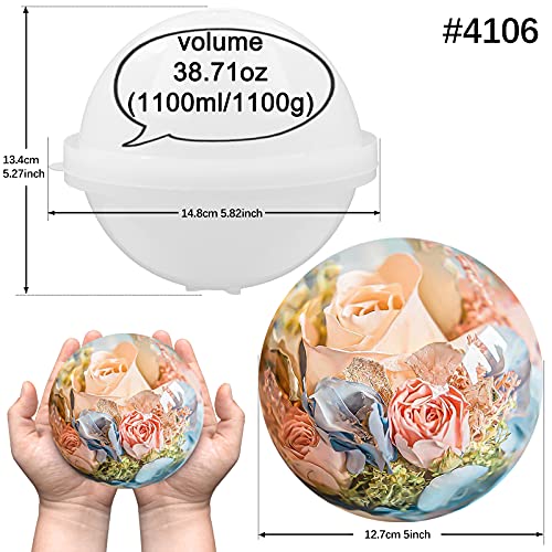 5Inch Sphere Ball Silicone Mold Extra Large For Resin Epoxy, Candle Wax, Homemade Soap, Bath Bomb, Concrete, Cement, Plaster #TOP1