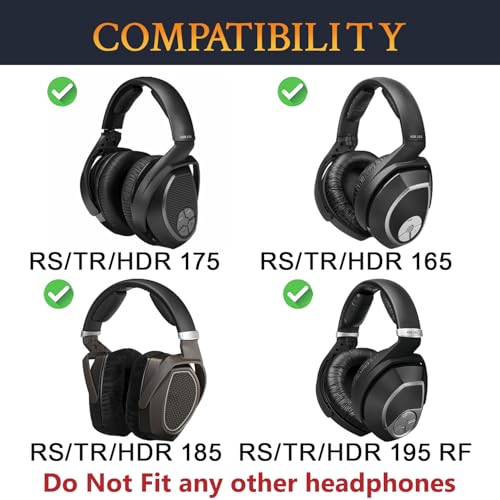 Image of SOULWIT Earpads Replacement for Sennheiser RS165 /TR165 /RS175 /TR175 /RS185 /TR185 /RS195 /TR195(RS /TR 165 175 185 195 RF), Ear Pads Cushions for HDR165 /HDR175 /HDR185 /HDR195(HDR 195RF) - HDR175 CG Red Storm