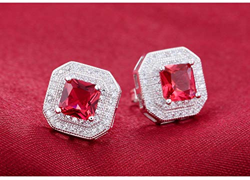Boucles d'oreilles sterling silver de qualité supérieure avec zirconia coupe princesse