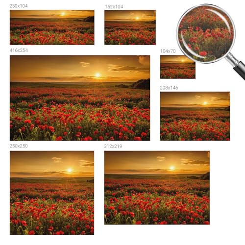 Papel pintado autoadhesivo para un salón natural estilo campo de amapolas 6