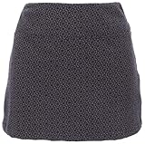 GURU SHOP Minirock aus Bio-Baumwolle, Hüftschmeichler, Jacquard Yoga Rock - Schwarz/grau, Damen, Size:XL