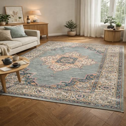 Alfombra lavable para sala de estar Rururug de facil cuidado 2
