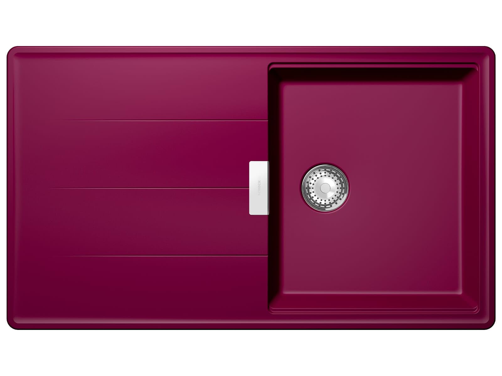 Schock Küchenspüle Tia D-100 Berry – CRISTADUR farbige Spüle mit Abtropffläche