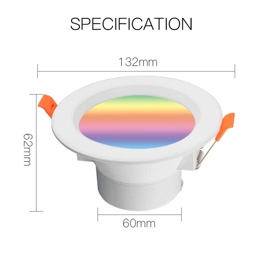 WiFi Smart LED Downlight Dimmerabile Faretto rotondo 7W RGB Cambio colore 2700K-6500K Lavora con Alexa Google Home-RGB_2_PCs