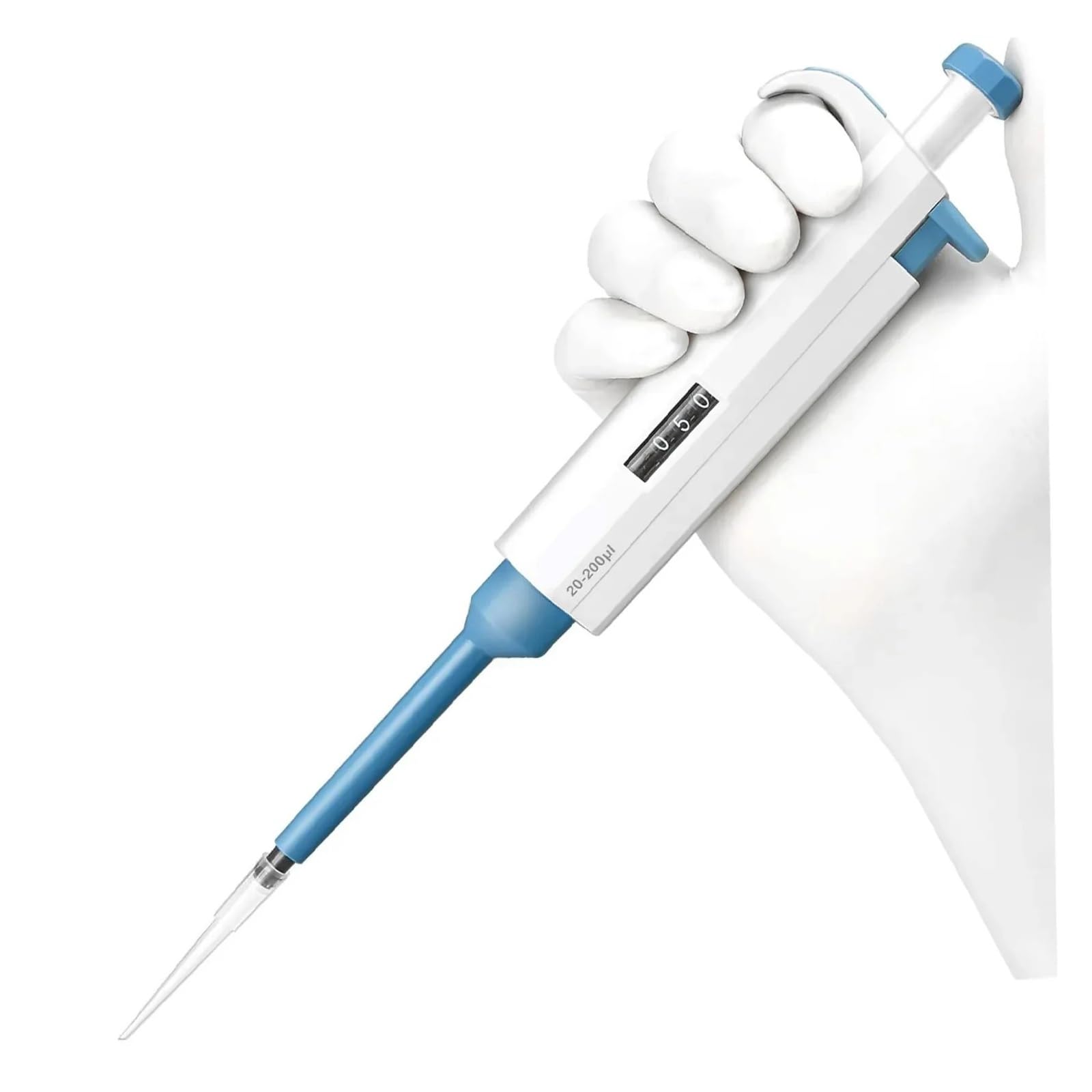 Pipetta da laboratorio Micropipetta digitale a canale singolo regolabile da 0,1μl a 10ml con punte Attrezzatura da laboratorio di chimica Per l'analisi della qualità dell'acqua(20-200ul)