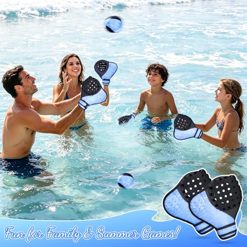 Water Baseball Glove and Ball Set, 2 Mitts & Balls for Pool and Beach Games by YIBOBO - Image 7