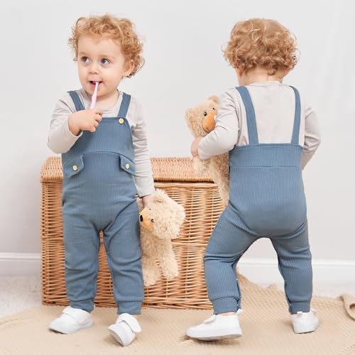Image of CARETOO Baby Boy Clothes Suit Infant Gentleman Boy Outfits Dress Shirt /Bowtie /Suspender Pants Set 0-18 Months