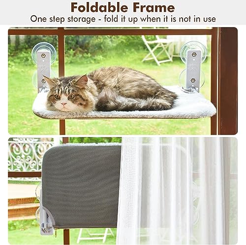 AMOSIJOY Cordless Window Cat Perch Hammock