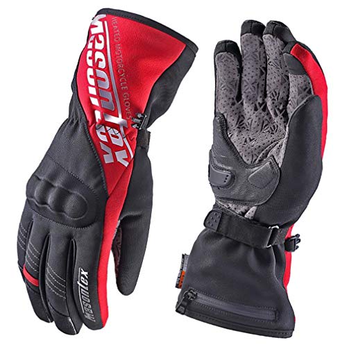 Masontex Battery Heated Motorcycle Gloves USB Rechargeable Professional Electric Warming Waterproof Gloves for Men Women Snowmobile Cycling Biking Riding Skiing Camping Hunting Cold Hands