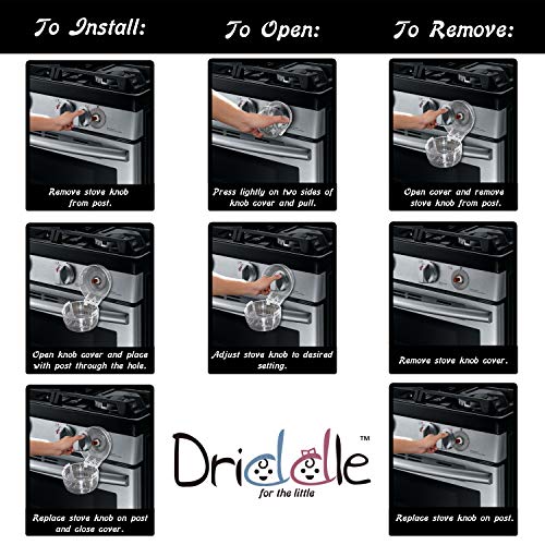 6 Pack Clear Stove Knob Safety Covers - Protect Little Kids With A Child Proof Lock For Oven/Stove Top/Gas Range - Baby/Toddler Kitchen Safety Guard - Check Dimensions #TOP4