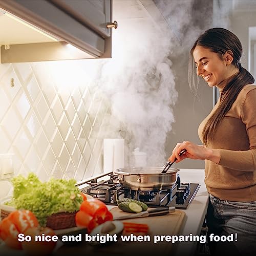 Image of 6PCS x 12 inch Under Cabinet LED Lights 4500K, Dimmable Under Counter Lights for Kitchen, Led Under Cabinet Lighting, Plug-in Under Cabinet Lights with Memory Function, Daylight White (Pack of 2)