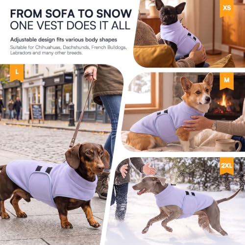 Image of Queenmore Small Dog Sweater,Fleece Dachshund Sweater Jacket with Leash Hole