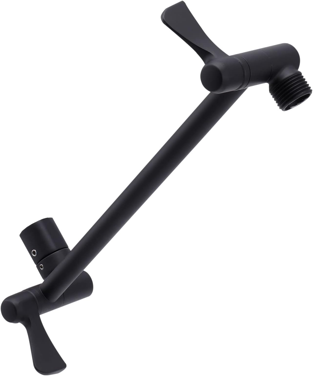 Voolan11 Inch Shower Extension Arm with Lock Joints, Adjustable Height and Angle, Premium Solid Brass Anti-leak (Black)