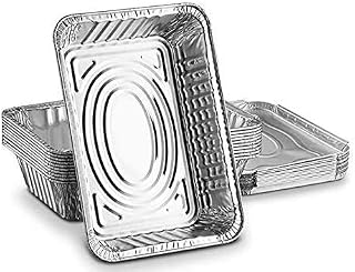 Disposable Aluminum Foil Trays Containers with Foil Lids 1000ml. Great for Baking Food Storage Takeaway Tin & More Pack of 10