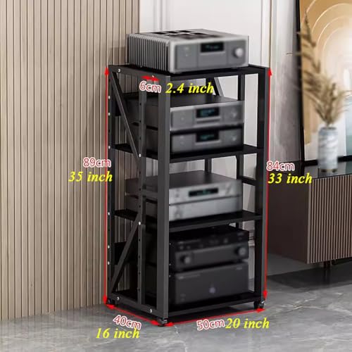 Meuble multimédia 4 niveaux pour composants audio et vidéo avec étagères réglables - 3