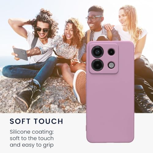 Image of Elzzi Microfiber Candy Case for Poco X6 5G / Mi Redmi Note 13 Pro 5G Smooth Touch Cushion Liquid Soft Silicone Gel Rubber Phone Cases Non-Slip Full Body Protective Shockproof Back Cover - OG Lilac