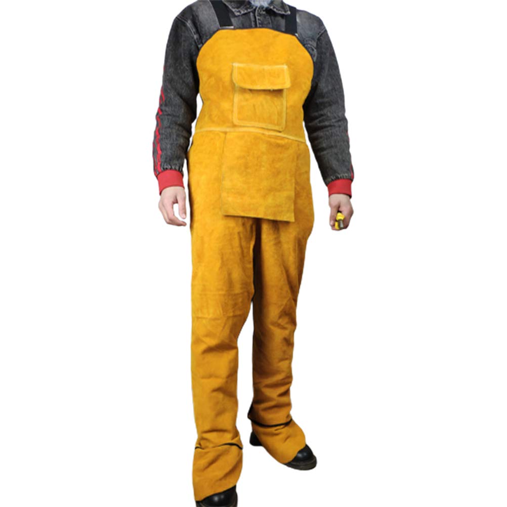 Grembiule da Saldatura Professionale, in Pelle, per Saldatore, Falegname, Fabbro, Giardiniere, Pantaloni, Pantaloni