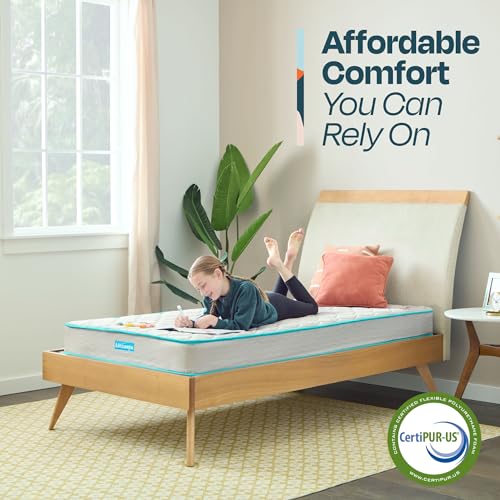 image for Linenspa 6 Inch Mattress - Firm Feel - Bonnell Spring with Foam Layer 