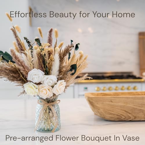 100pcs Artificial Flowers Arrangement With Vase Included, Dining Table Centerpiece Decorations, Fake Flowers in Vase, Dried Pampas Grass Floral Centerpieces, Coffee Table Decor, Centro de Mesa - Image 6