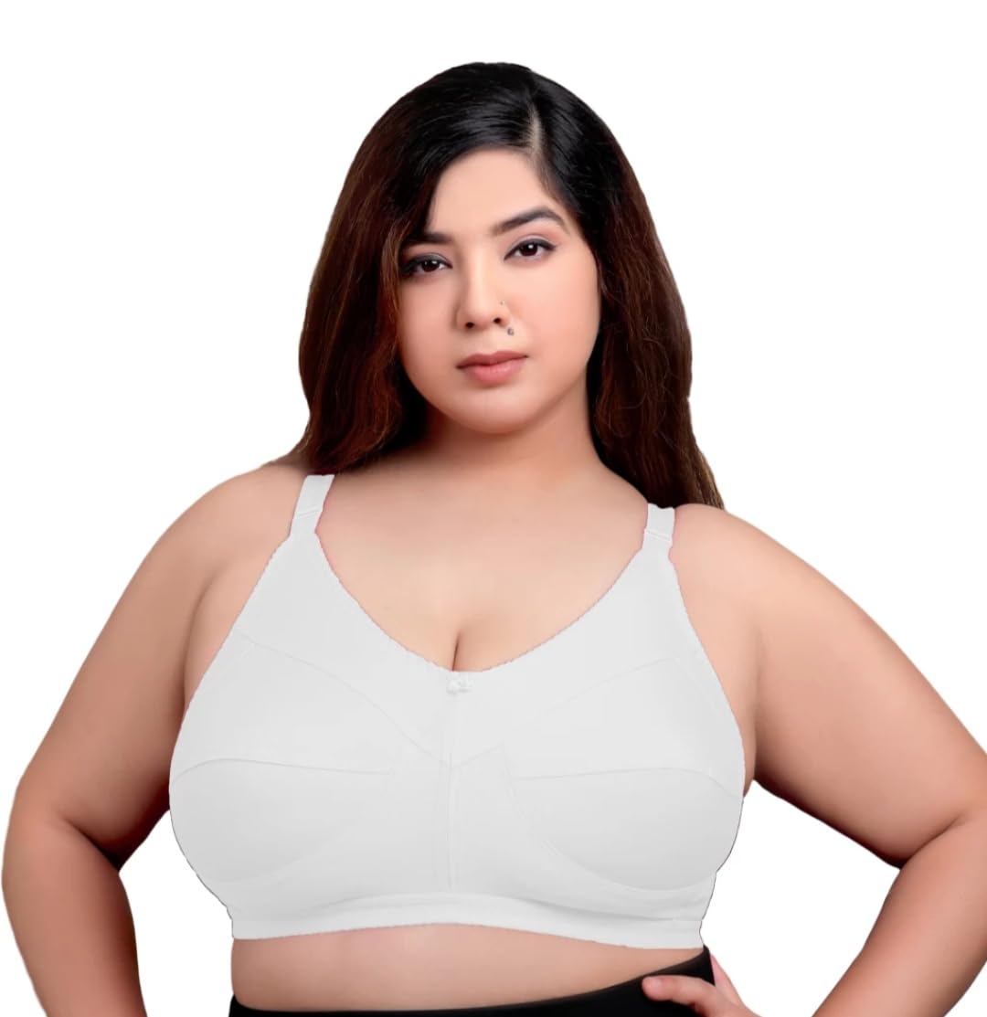 Raguler & Plus Size Women Full Coverage Cotton Broad Belt Bra,Women's Full Figure MagicLift Plus Size Seamless Wirefree Back Close Minimizer Bra.-image-8