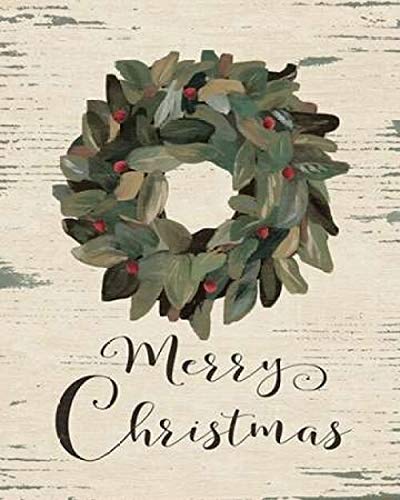 PosterazziMerry Christmas Wreath Poster Print by Jo Moulton, (8 x 10)