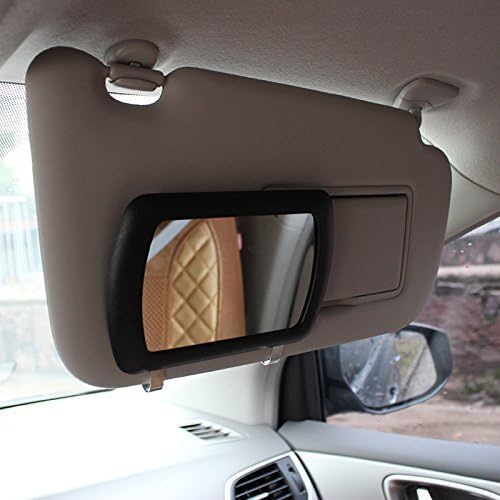 Sun Visor Mirror Clip on, Silence Shopping Car Makeup Vanity Mirror Car Cosmetic Mirror Sun-shading Mirror Black Auto Supplies 11cm/4.3''x7cm/2.7'' 1 Pc (Black)