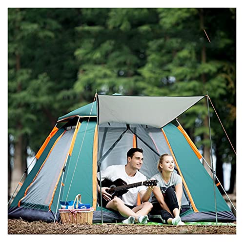 Carpa impermeable para 3 personas camping familiar verde miniatura 1