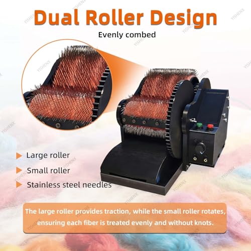 Cardadora de lana eléctrica de doble rodillo en acero inoxidable 5
