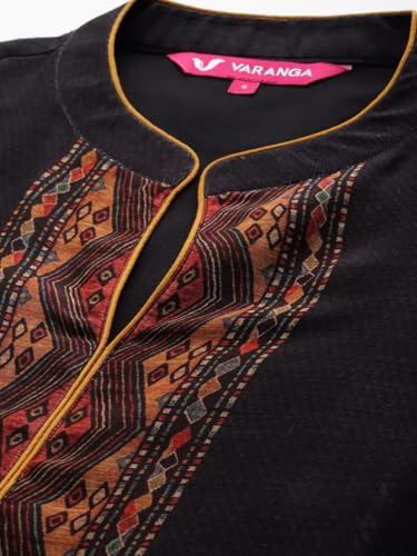 Image of Varanga Women Printed Straight Kurta Set with Dupatta | Chanderi | Round Neck | 3 /4 Sleeve | Calf Length |Casual & Effortlessly Chic Wear