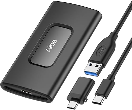 Aiibe SSD externo de 2 TB USB C SSD portátil USB 3.2 Gen 2, hasta 1050 MBs, disco duro externo de 2 TB Unidad de estado sólido externa para iPhone