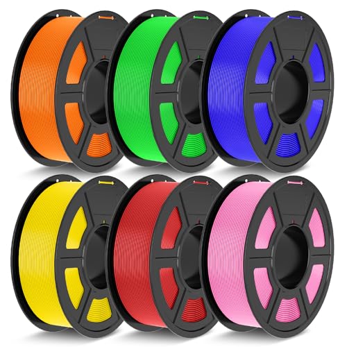 Image of JAYO PETG Filament 1.75mm Bundle 6.6KG, Strong Toughness PETG 3D Printer Filament, Fits for Most FDM 3D Printers (Green, Red, Blue, Orange, Yellow, Pink)