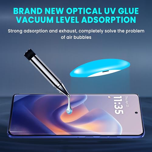 Image of FIRST MART Anti-Spy UV Tempered Glass for Motorola Edge 60 Pro | 9H Curved Display Screen Guard, Fingerprint Compatible | Pack of 2