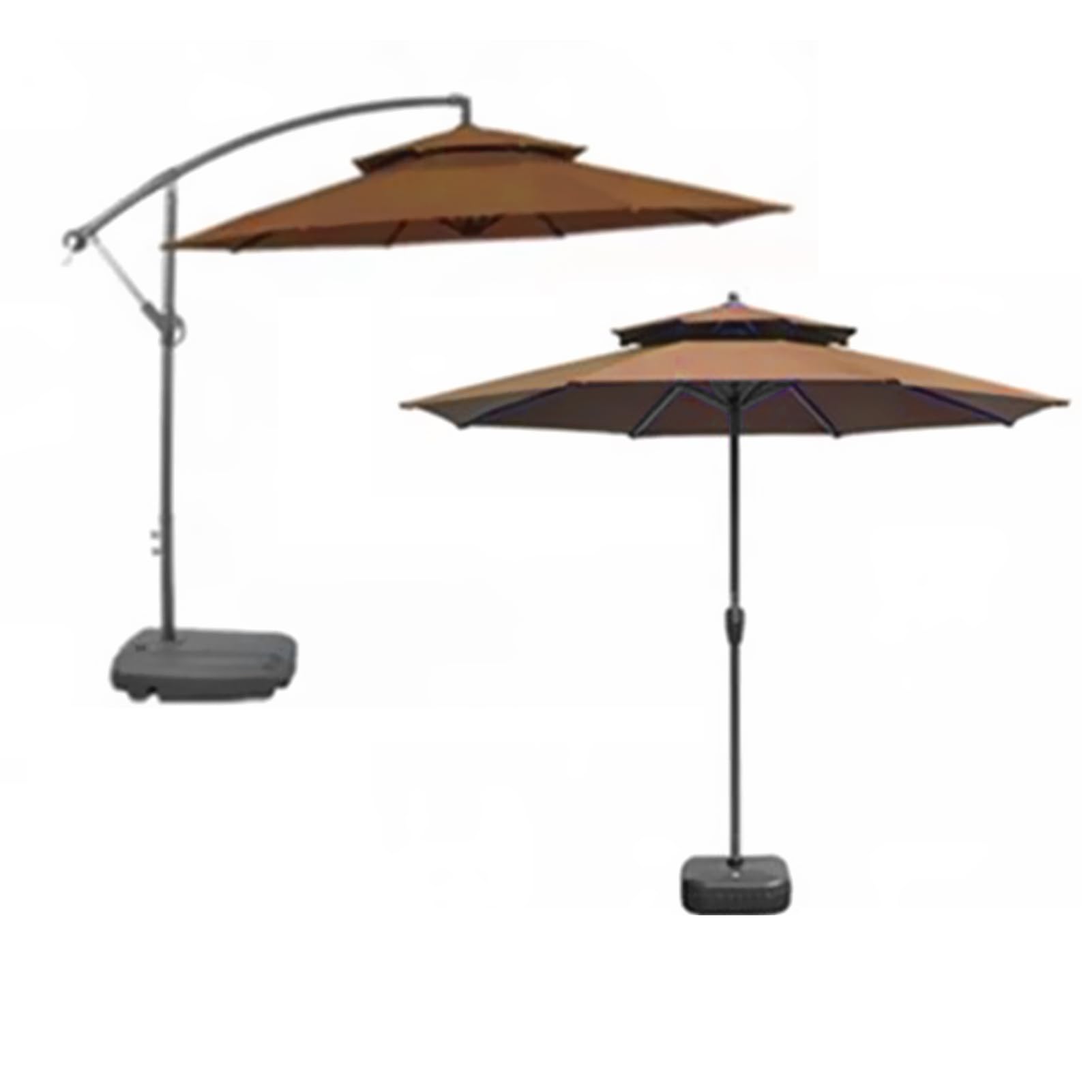 NFNSIG Umbrella Replacement Canopy, Two Tiered Umbrella Replacement Canopy Top Cover, Outdoor Market Patio Table Cover for Backyard Garden Courtyard Swimming Pool Lawn (Canopy Only)(Khaki-8.9ft) : Patio, Lawn & Garden